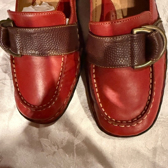 Women’s Red Leather Loafers - Picture 2 of 9